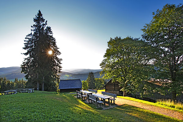 Am Alpl bei Sonnenuntergang - herrliches Panorama.